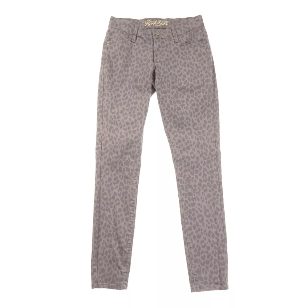 Old Navy The Rockstar Skinny Grey Animal Print Leopard Jeans